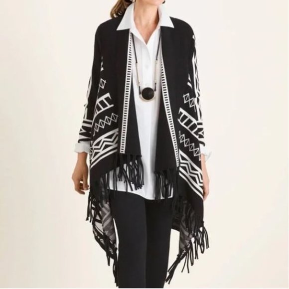 Chico's Aztec Wrap Cardigan Size 1 (Small 8/10) - Picture 4 of 12
